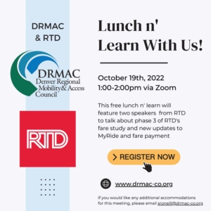 DRMAC RTD Lunch-N-Learn 10/19/2022